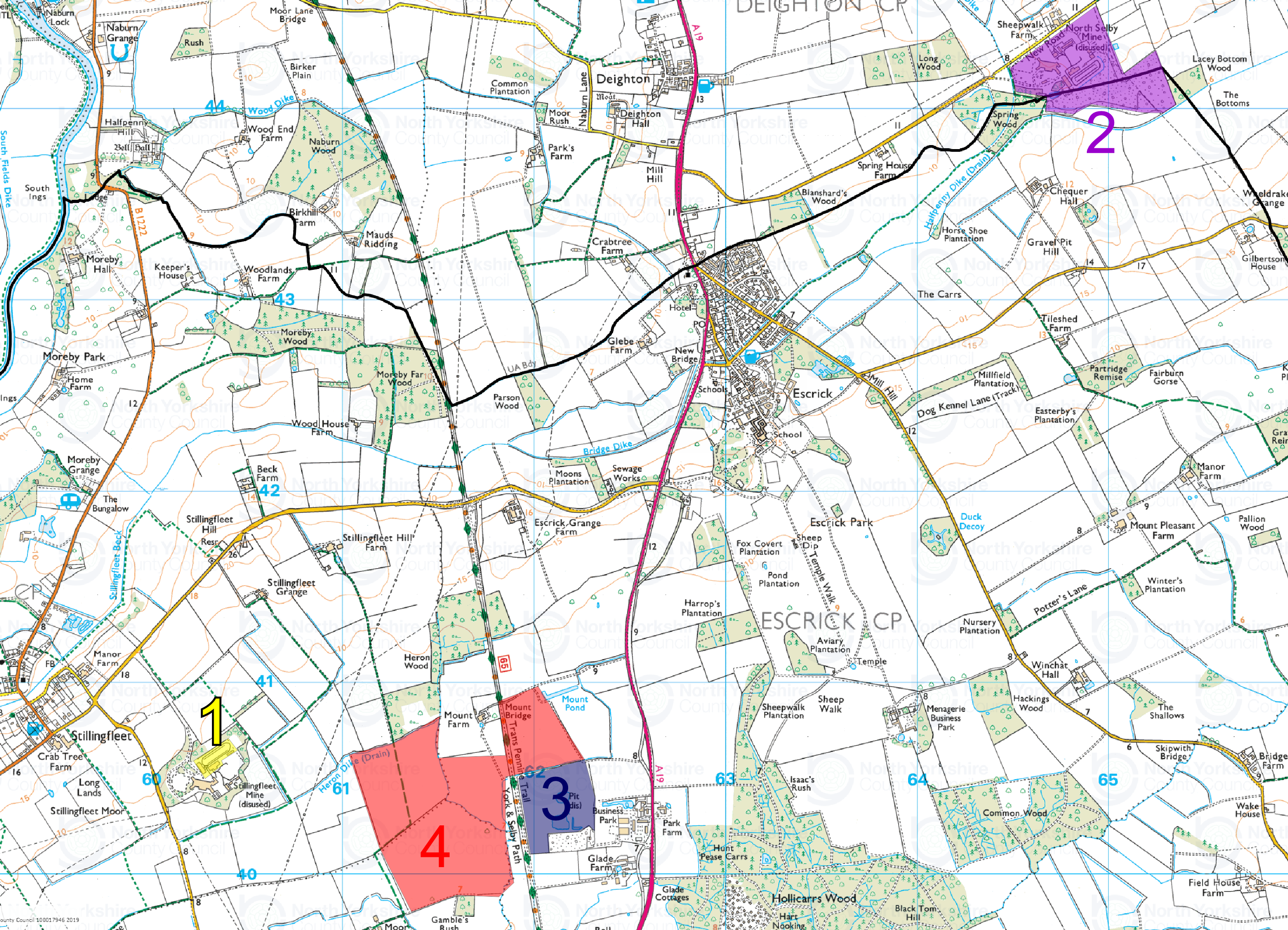 Map showing locations of planning applications